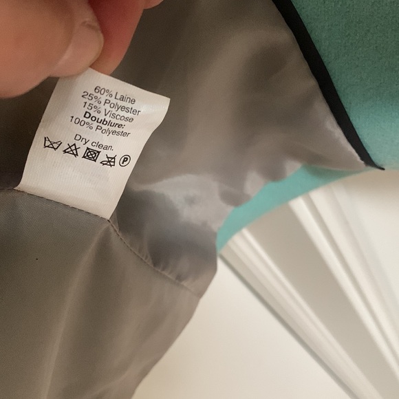 J. Crew Wool Zip Blogger Zipper Coat Jacket Day Coat Double-Cloth Lt. Turquoise - Picture 7 of 11